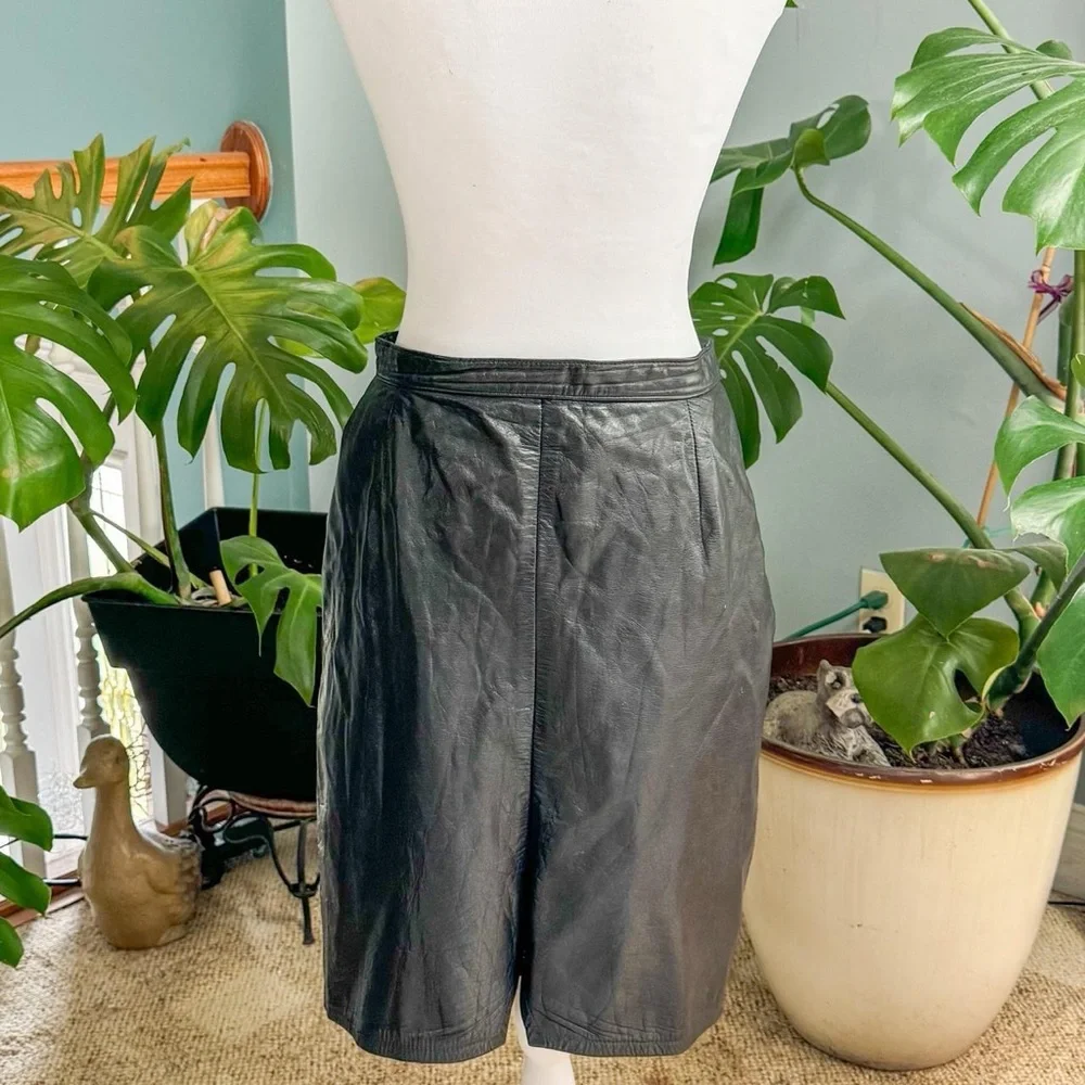 Vintage Black Leather Skirt